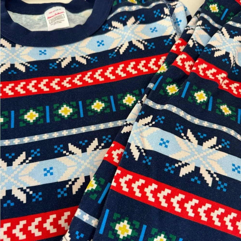 Hanna Andersson kids holiday long John pajama set | size 12 - Picture 2 of 4